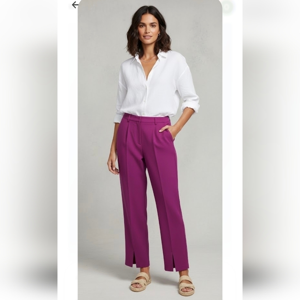 NWT Happily Grey High Rise Wide Split Leg Trouser Pants Size 3
